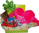 Cx.Decorada c/Pelúcia Coração Amo Você 33X33cm+Chocol e Mens