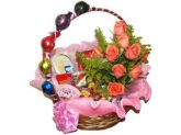 Cesta de Chocolates com rosas